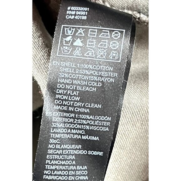 Love 21 Brown Canvas Light Weight Jacket Shacket Colorful Stitching Size Medium - Picture 4 of 5